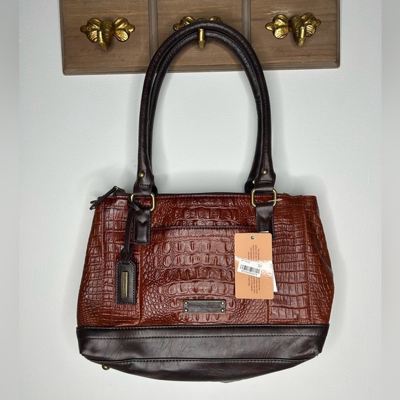 Tignanello Leather Houston St Crocodile Embossed Bag New With Defects** - Picture 2 of 15